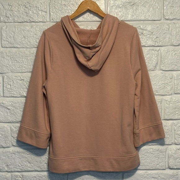 LOFT LOUNGE Hooded Pullover Top Dusty Rose Pink Women’s Size Medium - Picture 7 of 7